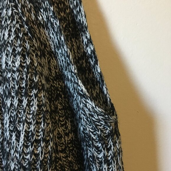 Marled Salt And Pepper Cold Shoulder Knit Sweater - Picture 6 of 14